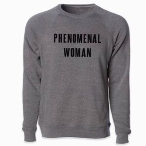 PHENOMENAL Woman’s  Heather Gray Pullover Crew Neck Sweatshirt Size M